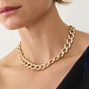 New Jcrew Crystal curb link chain necklace